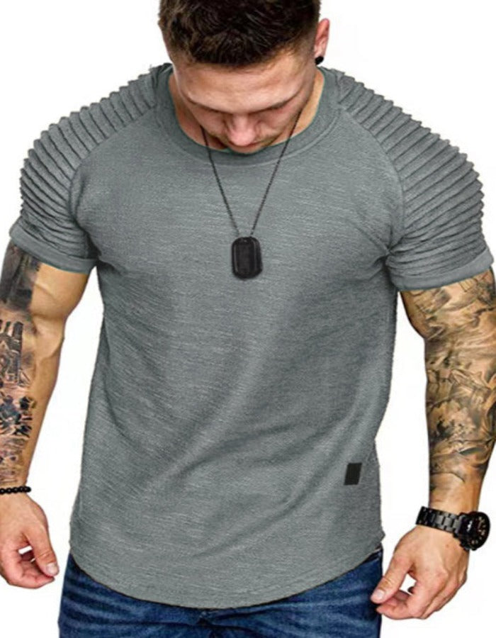 SHOPIQAT Men's Short Sleeve Muscle Fitted Gym Workout Athletic Tee T-Shirt - Premium from shopiqat - Just $6.650! Shop now at shopiqat